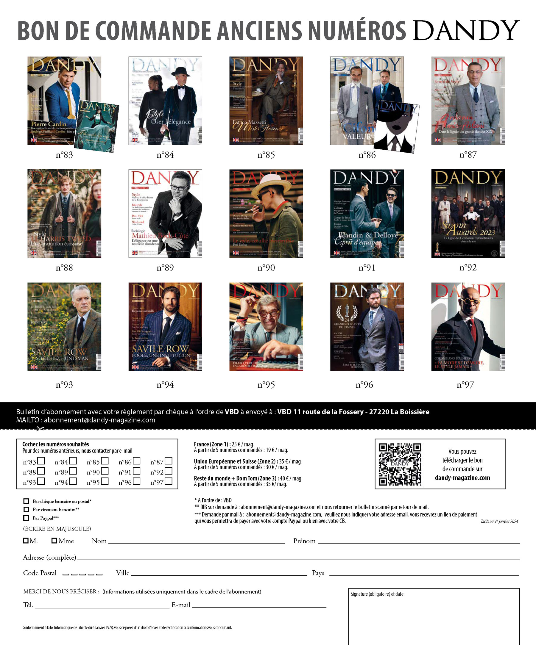 DANDY Bon de commande juillet 2025
